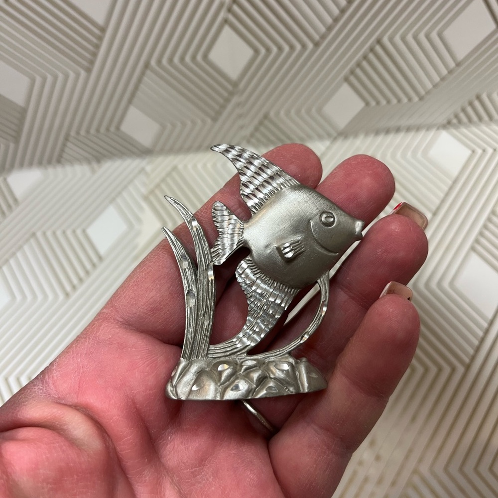 Vintage Cutter Pewter Mini Angelfish Figurine